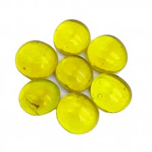 Стеклянные желтые капли диаметр 17-19 мм, 100 г