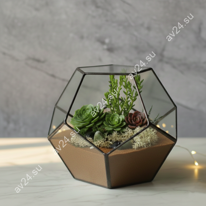 Стекло для флорариума "Додекаэдр 22 см", комплект 11 деталей