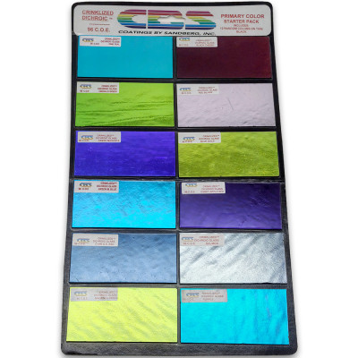 Набор дихроичного стекла для фьюзинга CBS Dichroic CRINKLIZED COE 96 на черной основе (12 шт)