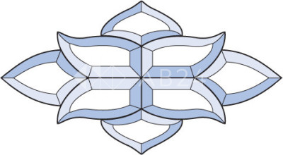 Бевелс AV81 фрамужный (8 элементов) 280 х 153 мм