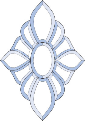 Бевелс AV168 дверной (13 элементов) 356 х 509 мм