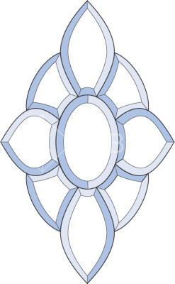 Бевелс AV169 дверной (9 элементов) 281 х 456 мм