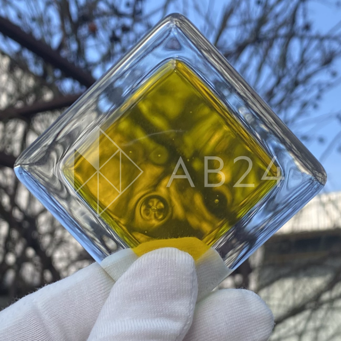 Фьюзинг квадрат DFTN 005 прозрачно-желтого цвета, 6 см