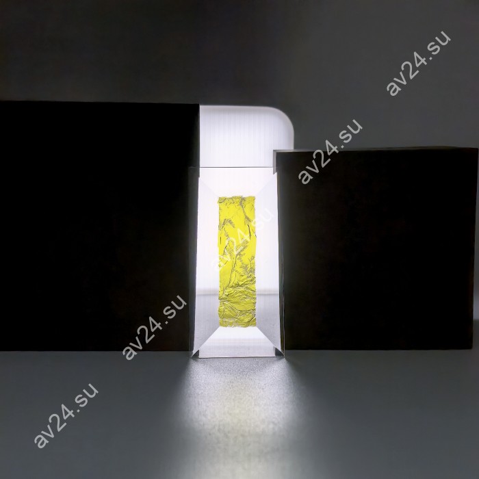 Бевелс AV221 дихроичный прямоугольник 76 х 38 мм желтый мороз