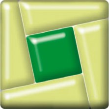 Фьюзинг квадрат DFTI 002 зеленого цвета, 6 см