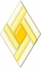 Фьюзинг ромб DFTS 004 бело-желтого цвета, 7,6 см х 12,7 см