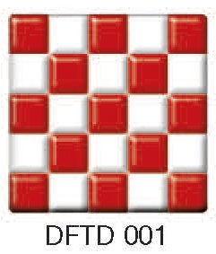 Фьюзинг квадрат DFTD 001 бело-красного цвета, 4 см