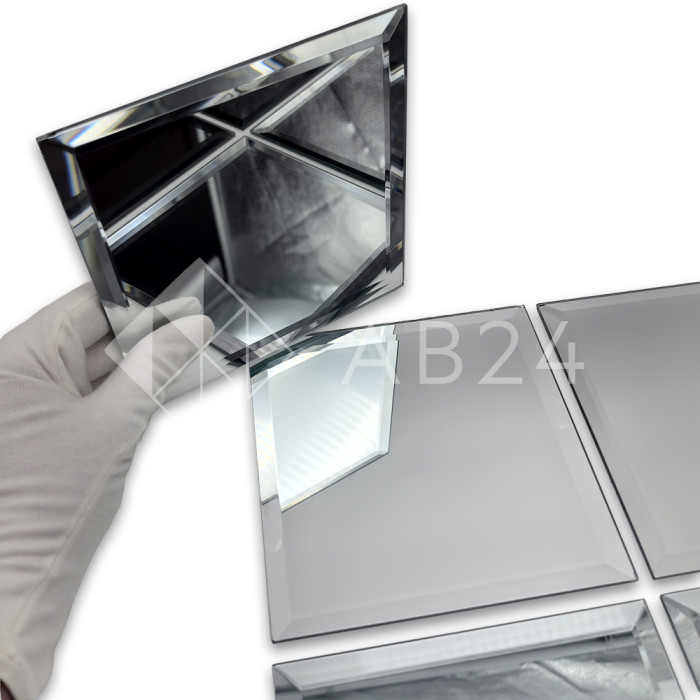 AV402: Зеркальная плитка с фацетным краем 150х150 мм, набор 10 шт
