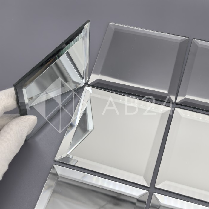 AV403: Зеркальная плитка с фацетным краем 100х100 мм, набор 10 шт