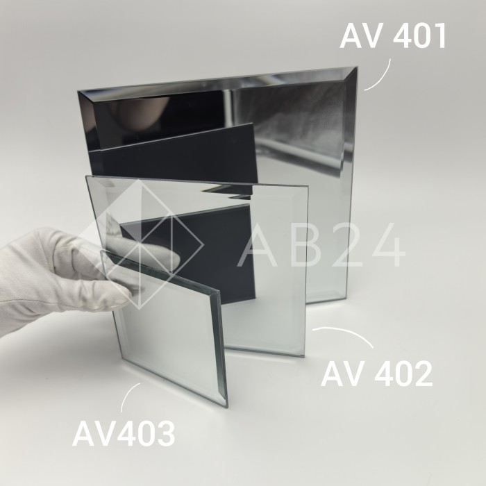 AV403: Зеркальная плитка с фацетным краем 100х100 мм, набор 10 шт