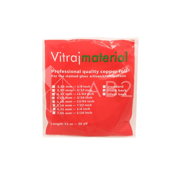 Медная фольга с черной подложкой VitrajMaterial 4,37 мм