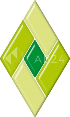 Фьюзинг ромб DFTQ 002 зеленого цвета, 10 cм х 17 cм
