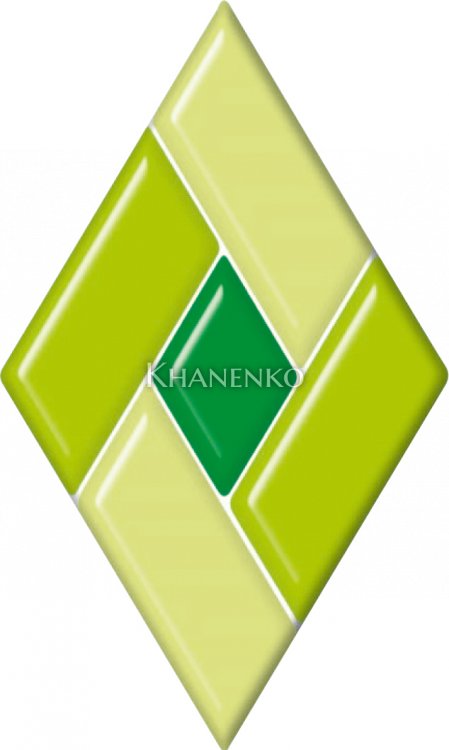 Фьюзинг ромб DFTQ 002 зеленого цвета, 10 cм х 17 cм