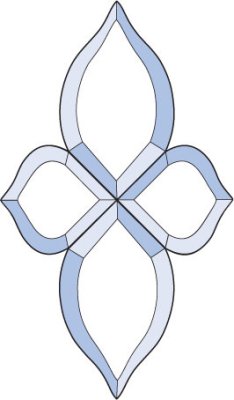 Бевелс AV02 дверной (4 элемента) 180 х 308 мм