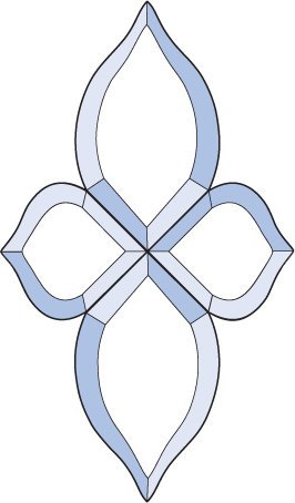 Бевелс AV02 дверной (4 элемента) 180 х 308 мм