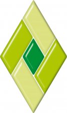 Фьюзинг ромб DFTP 002 зеленого цвета, 7,6 см х 12,7 см