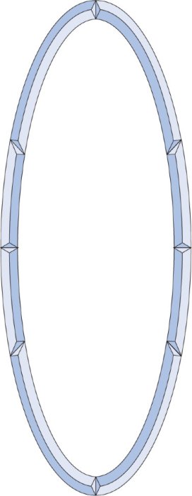 Бевелс AV357 (8 элементов) 525 х 1372 мм