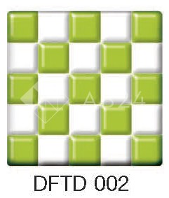 Фьюзинг квадрат DFTD 002 бело-зеленого цвета, 4 см