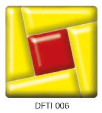 Фьюзинг квадрат DFTI 006 красно - желтого цвета, 6 см