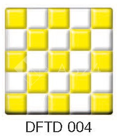 Фьюзинг квадрат DFTD 004 бело-желтого цвета, 4 см