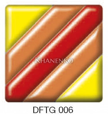 Фьюзинг квадрат DFTG 006 цвета желто-красные полосы, 6 см