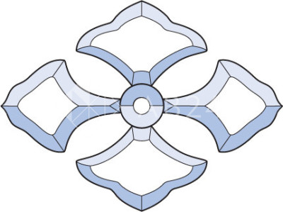 Бевелс AV182 фрамужный (5 элементов) 252 х 187 мм