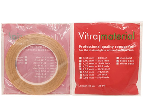 Медная фольга с дефектом с черной подложкой VitrajMaterial 3,97 мм