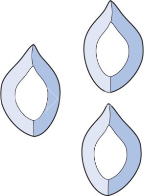 Бевелс AV186 дизайнерский (3 элемента) 55 х 85 мм