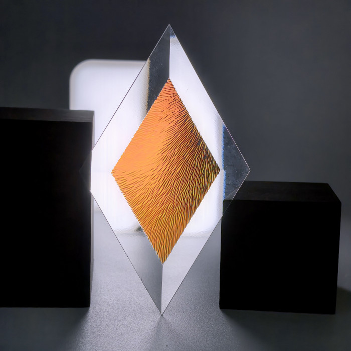 Бевелс AV17 дихроичный ромб 76 х 127 мм желтая шиншилла