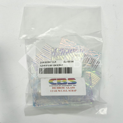 Дихроичное стекло для фьюзинга Wissmach Dichroic 96 COE прозрачная подложка, набор 226 г