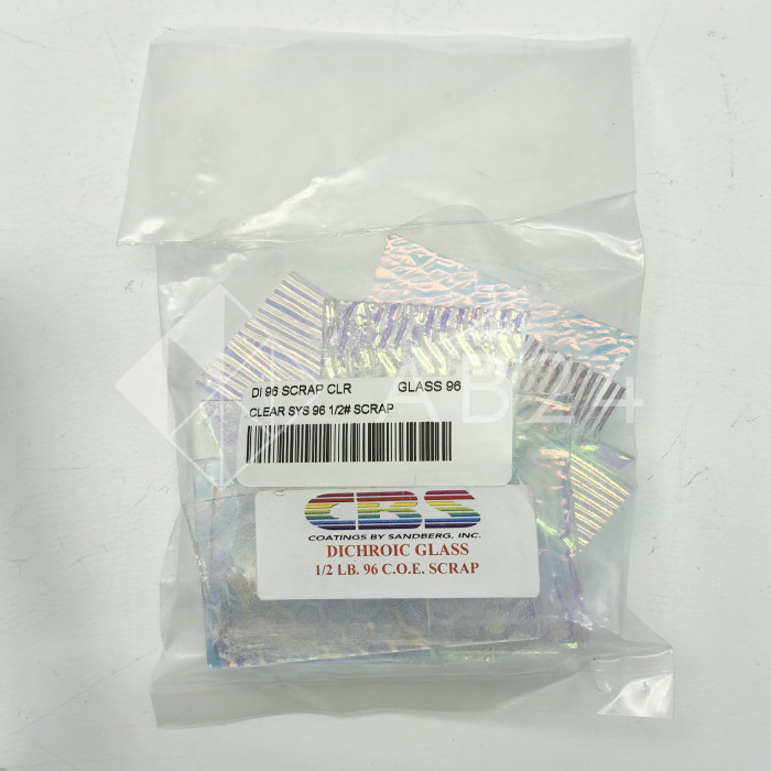 Дихроичное стекло для фьюзинга Wissmach Dichroic 96 COE прозрачная подложка, набор 226 г