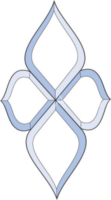 Бевелс AV187 дверной (4 элемента) 193 х 347 мм