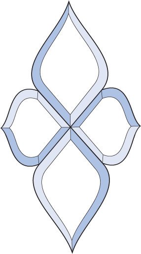 Бевелс AV187 дверной (4 элемента) 193 х 347 мм