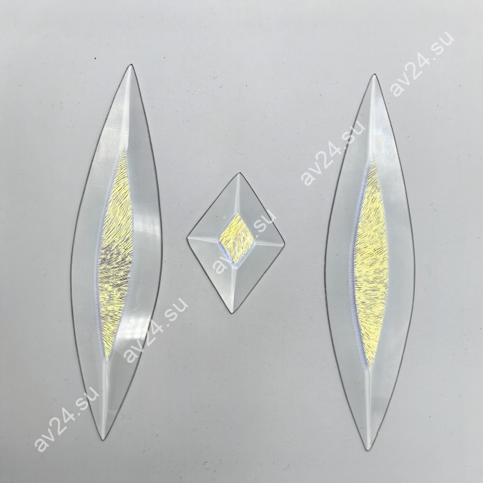 Бевелс AV305 дихроичный (3 элемента) 43 х 394 мм синяя шиншилла