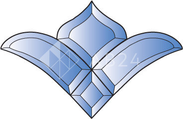 Бевелс AV278 синий (4 элемента) 216 х 140 мм