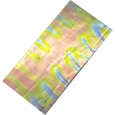 Дихроичное стекло для фьюзинга 5х10 см System 96 СОЕ прозрачная подложка, 1 шт