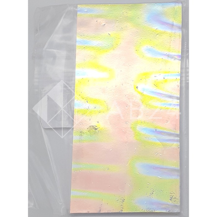 Дихроичное стекло для фьюзинга 5х10 см System 96 СОЕ прозрачная подложка, 1 шт