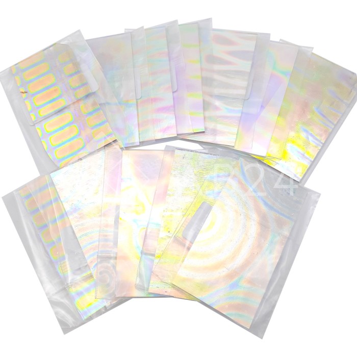 Дихроичное стекло для фьюзинга 5х10 см System 96 СОЕ прозрачная подложка, 1 шт