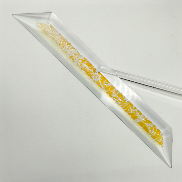 Бевелс AV121 дихроичный 36 х 267 мм желтый мороз