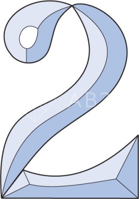 Бевелс AV112 в виде цифры (3 элемента) 70 х 100 мм