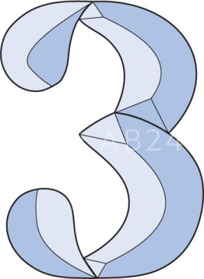 Бевелс AV113 в виде цифры (4 элемента) 72 х 103 мм