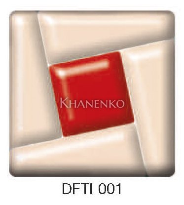 Фьюзинг квадрат DFTI 001 красно-розового цвета, 6 см
