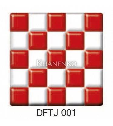 Фьюзинг квадрат DFTJ 001 бело-красного цвета, 6 см