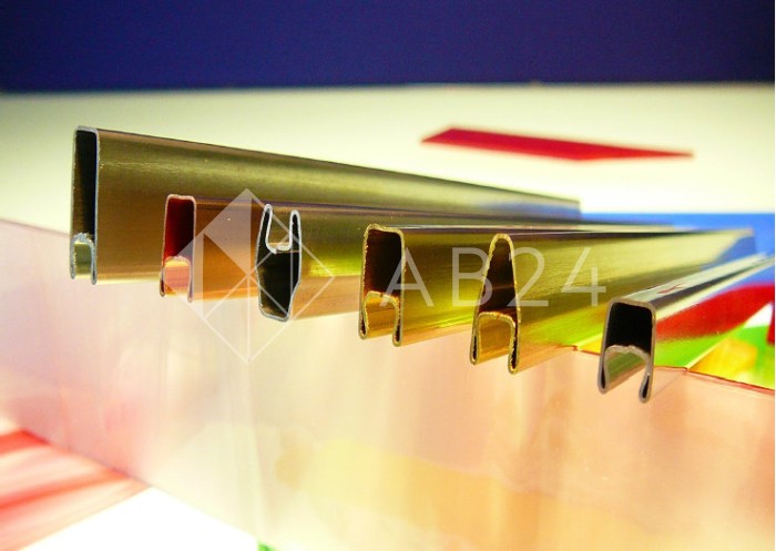 Профиль латунный П-образный 8х3 мм BB 375, длина 2,2 м