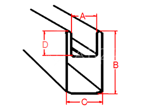 Профиль латунный П-образный 8х3 мм BB 375, длина 2,2 м