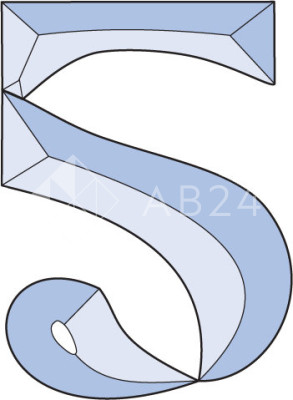 Бевелс AV115 в виде цифры (3 элемента) 73 х 100 мм