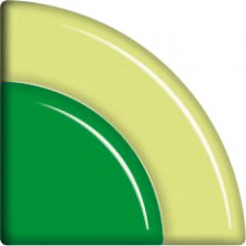 Фьюзинг трапеция DFTK 002 зеленого цвета, 6 см