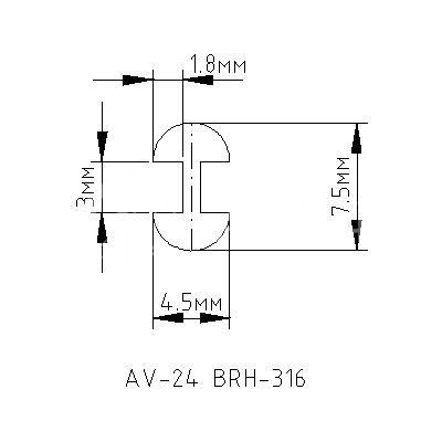 Профиль латунный Н-образный 4х3 мм BRH 316, длина 2,2 м