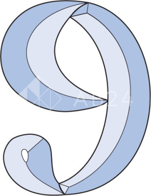 Бевелс AV116 в виде цифры (3 элемента) 77 х 100 мм