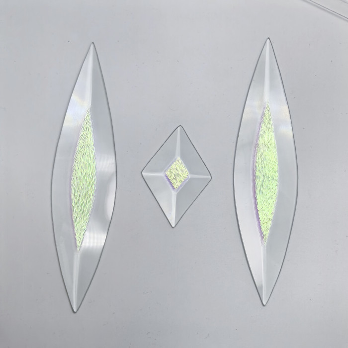 Бевелс AV305 дихроичный (3 элемента) 43 х 394 мм красная шиншилла